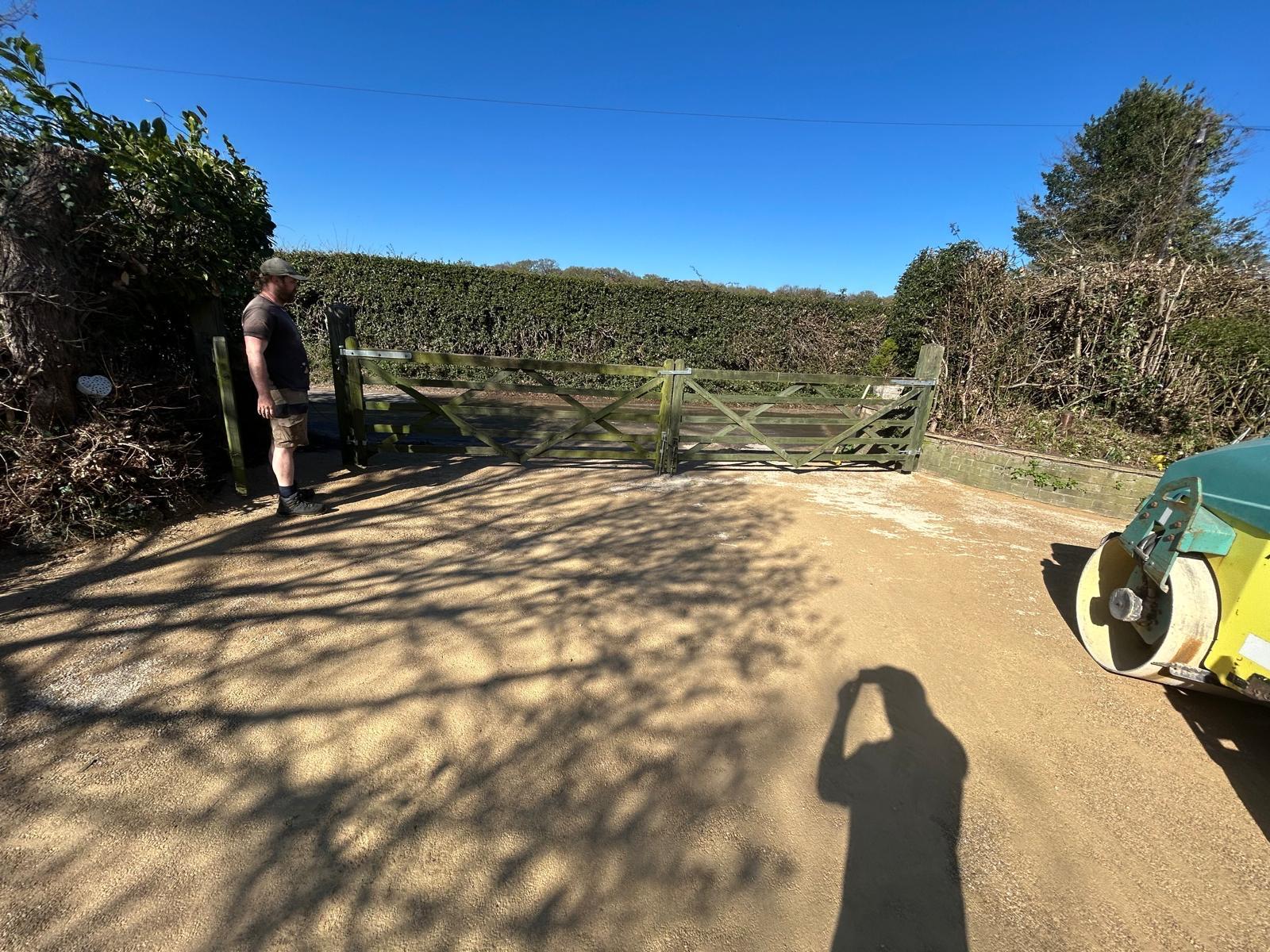 Professional driveway installation project